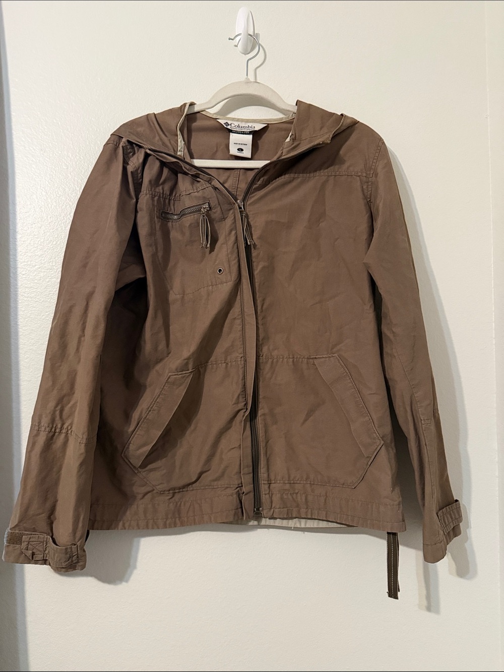 Columbia Omni-Shade Women's Taupe Hooded Zip Jacket